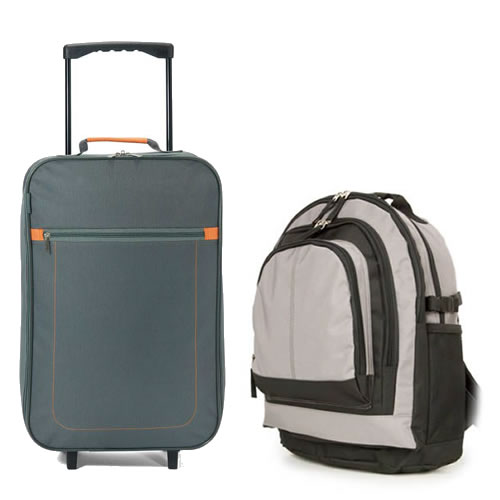 Ryanmax Priority CabinSet 55x35x20cm & 40x20x25cm FlyFree Backpack Grey